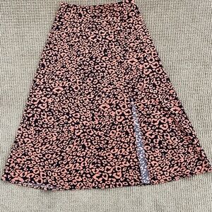 SHEIN print split a line skirt